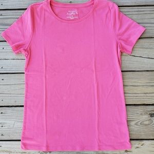 Sonoma Life+Style Hot Pink Cap Sleeves Tee Women's Large